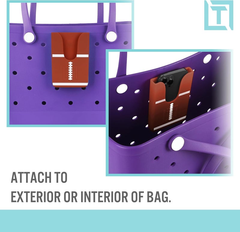 Tributary Brands - Football Phone Holder for Bogg Bag and Simple Modern Bag - Made of Silicone and Fits All Phone Sizes - Image 4